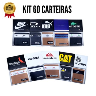 Kit 60 Carteiras Slim Porta Cartões Cnh Com Caixinha - Atacado Revenda
