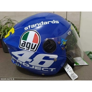 capacete personalizado adesivado garra branco azul Project 46 mosters italy