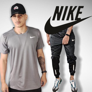 Kit Conjunto Nike Masculino Calça Jogger Refletiva + Camiseta Dri Fit Tecido Leve (2)