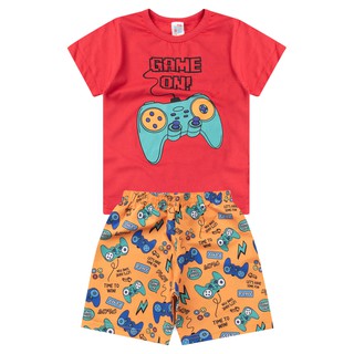 Conjunto Infantil - roupa infantil menino verão camiseta e bermuda promoção (2)