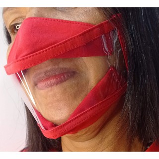 Mascara 3D Inclusiva Em Tecido Tricoline Com Visor Transparente Com Elástico Regulável Facilita A Leitura Labial