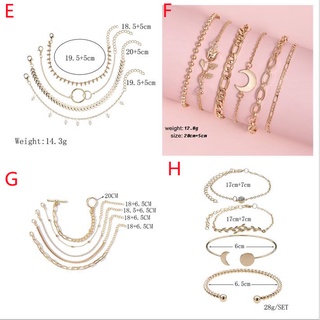 6pçs/Conjunto De Pulseira Boho Pulseiras Femininas Deixa Correntes Circulares Bangle Jewelry (7)