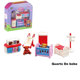 Kit Completo Brinquedo Conjunto De Cozinha/Sala/Quarto/Bebe/Bandeiro Acessórios Casinha Boneca 6 Ambientes Miniaturas (8)