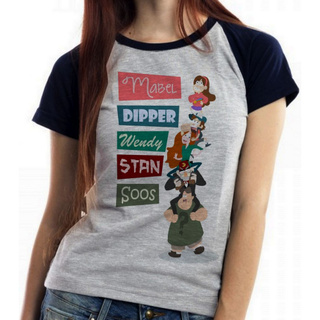 Camiseta Baby Look Blusa Feminina Gravity Falls pilha nomes t-shirt