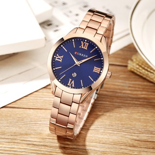 Curren Women Watch Top Brand Stainless Steel Strap Female Quartz Calendar Bracelet Wristwatch Waterproof Reloj Mujer