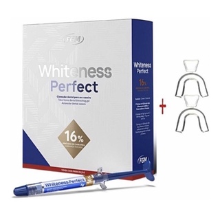 kit caixa 5 seringas clareamento dental whiteness perfect 16% + moldeira + estojo brinde