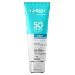 Protetor Solar Sunless Facial FPS 50 Toque Seco Sem Base Pele Normal e Seca