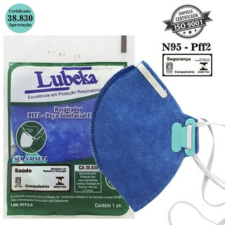 Mascara PFF2 N95 Certificada e Aprovada - Lubeka - Azul