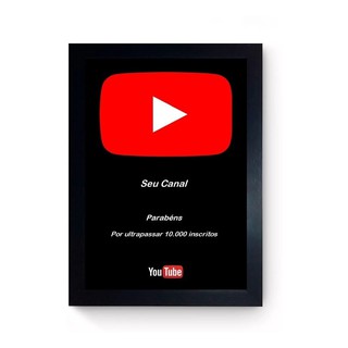 Quadro Placa 10.000 Inscritos Cenário Youtube Personalizado com nome (1)
