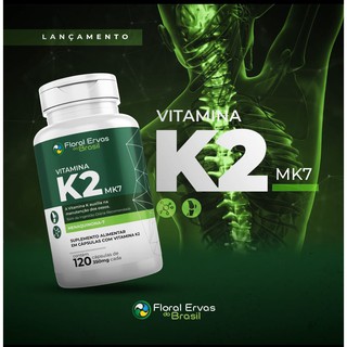 Vitamina K2 MK7 120 Cápsulas 350mg MENAQUINONA 7 154% IDR Original Floral Ervas - Dr Lair Ribeiro
