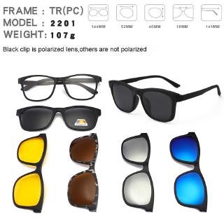 DEARMILIU Ultra-light 6pcs/1set Polarized Clip On Sunglasses Men Women Magnetic Eyewear Eyeglass Frames Optical Glasses (3)