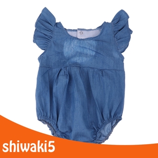 Bestdeal Adorable Denim Rompers With Ruffle Sleeve For Reborn Baby Girl Doll Costume (2)
