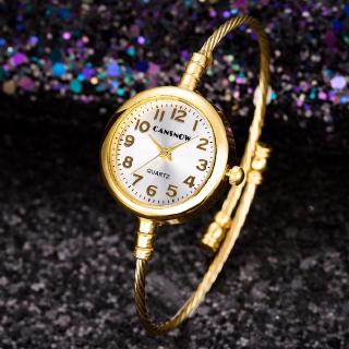 Relógio Quartzo com Visor Pequeno / Pulseira Bracelete Trançada em Aço Dourado / Elegante / Luxo / Fashion / Feminino (1)