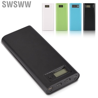 20000mAh Dual USB Power Bank Case Shell Kit carregador de bateria com LCD Type-C e Micro USB branco (4)