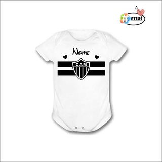 Body do Atlético Mineiro Personalizado Com Nome Roupas de Bebê