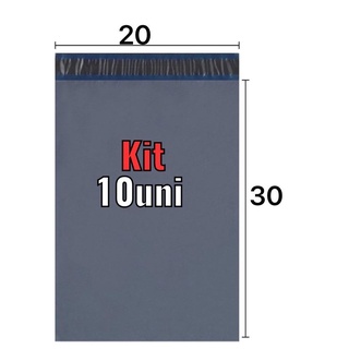 Kit 10uni Envelope de Segurança 20x30 Cinza saquinhos Correios C/ sacre plástico