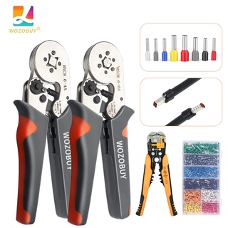 Ferrule Crimping Tool Kit, Self-adjustable Ratchet Crimper Plier Kit, with Wire Terminals Crimping Connectors Wire End Ferrules