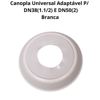 Canopla Plástica Branca Universal Para Saída Tubo Sifão e Saída Cano Bacia DN38(1.1/2) e DN50(2) (1)