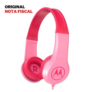 Fone de Ouvido Infantil Motorola Squads 200 Rosa com Microfone Limitador de Volume 85dB para Criança