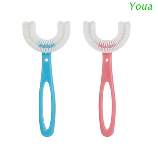Youa U-Shaped Children Toothbrush Manual Silicone Baby Yoothbrushing Artifact Detal Oral Care Cleaning Brush