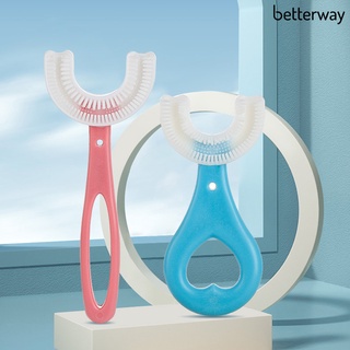 Betterway Escova De Dentes Infantil De 360 Graus De Pele Flexível/Material De Comida/U Forma De Para Casa