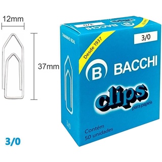 Clips para papel Bacchi Galvanizados e Coloridos/Papelaria (8)