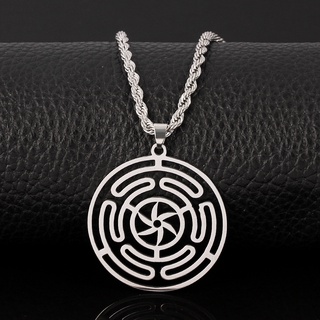Hekate Wheel Strophalos of Hecate Necklace Stainless Steel Pendant Strophalos Magic Symbol Logo Charm femme Jewelry Gift