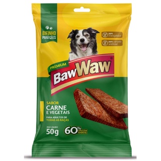 Bifinho Baw Waw para Cães Adultos Sabor Carne, Carne e Vegetais, Frango - 50g