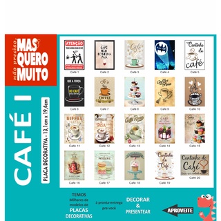 CAFÉ - cafe - de 1 a 50 - Placa decorativa - Quadro parede & decoração - Presente - CAFE
