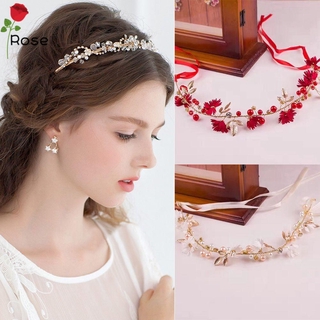Menina Rosa Flor Hairband Coroa Tiara Margarida Headwear Mulheres Elegante Acessórios Para O Cabelo Floral Noiva De Cristal/Multicolor