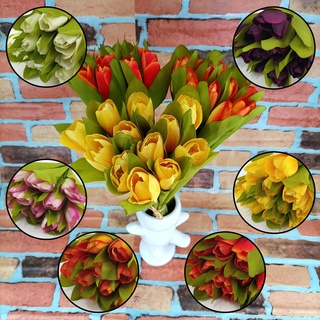 Buquê de Tulipas Flores Artificiais Jardinagem Decorativa - TB1055