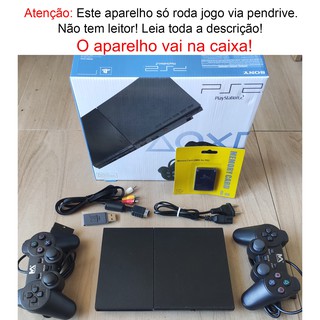 Playstation 2 OPL + 2 CONTROLES + ADESIVO PRETO + CAIXA
