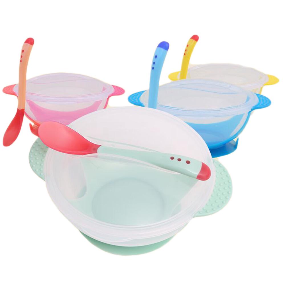 Baby Bowl Set Spoon Fork With Suction Cup Children Training Dinnerware