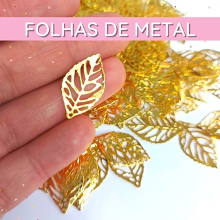 Folha de Metal Filigrana Dourada ou Prata 2,5 CM Artesanato Laços Tiaras Bijuterias CÓD 503 504