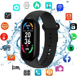 M6 inteligente relógios das mulheres dos homens freqüência cardíaca fitness rastreamento esportes smartwatch