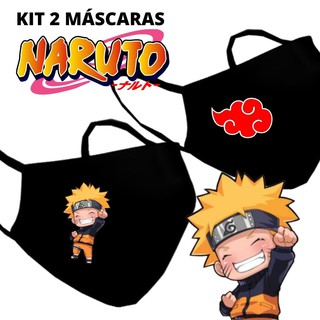 Kit 2 Máscaras Naruto Anime Akatsuky e Naruto Kid