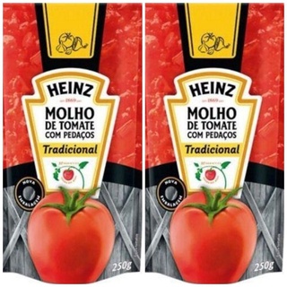 kit 2 Molho De Tomate Heinz Tradicional Sachê 250grs