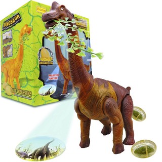 Mini Dinossauro Anda, Bota Ovos, Sons E Luz E Projetor Marron