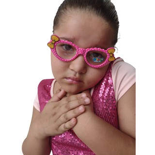 Óculos infantil de sol com lentes transparente com dois lacinhos com detalhes de bolinhas varias cores super lindas