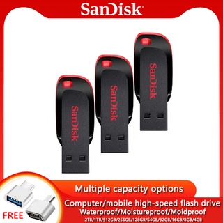 Flash Drive De Plástico De Alta Velocidade 4GB/8GB/16GB/32GB/64GB/128GB/256GB/512GB/1TB/2TB USB2.0