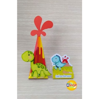 kit Cone e Porta bis Dinossauro Baby c/10 unidades de cada {Ushop Festas}