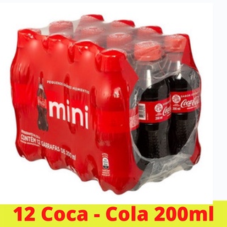 Fardo Coca-Cola Pet com 12 unidades 200ML cada Tradicional/zero (1)