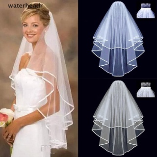 (waterheadr) Véus De Casamento De Tule Duas Camadas Com Pente Véu De Noiva Branco Para Acessórios Na Venda