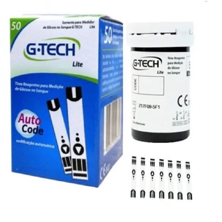 Tiras Reagentes G-tech Lite Teste de Glicemia Caixa 50 unidades