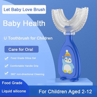 Escova De Dentes Infantil De Silicone Em Formato De U Para Limpeza (4)