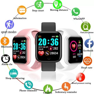 💖Promotion💖 Y68 Smart Watch Bluetooth com Monitor Fitness/Monitor de Pressão Arterial/Frequência Cardíaca Smartwatch