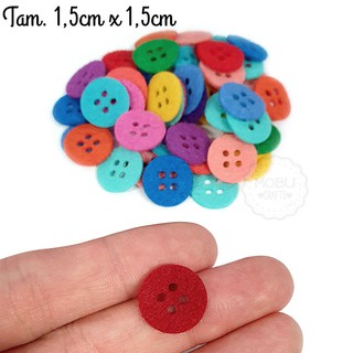 Recorte Botão de Feltro - Tam.1,5cm - 20 ou 50 peças (1)