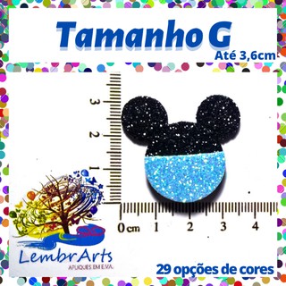 Apliques do Mickey Baby G Azul em EVA com Glitter Gliter Pet - LembrArts
