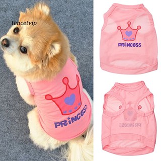 Vip Camisa de Animal de Estimação de Coroa e Letra de Princesa para Cão/Gato/Filhote/Verão