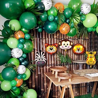134 Peças Balão De Festa Safari Selva Animal Guirlanda Arco Decorações De Aniversário Fontes Do Partido